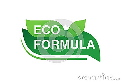 Eco formula stamp - eco-friendly badge Vector Illustration