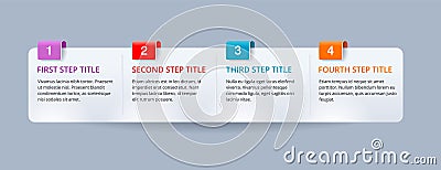 Horizontal infographics template with 5 steps Vector Illustration