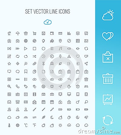 Universal Outline Icons Vector Illustration