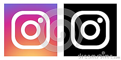 Square colored black instagram logo Vector Illustration