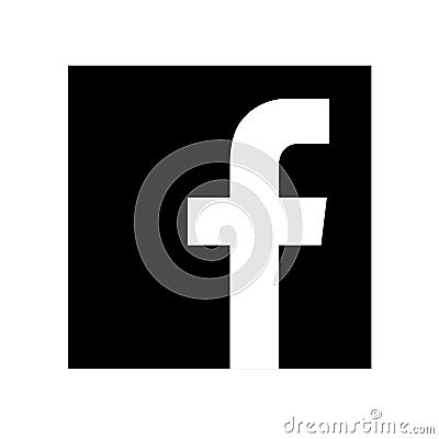 Squared Black & white facebook logo with vector file Vector Illustration