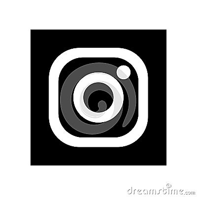 Squared Black & white Instagram logo with vector file. Vector Illustration