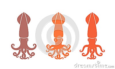 Squid logo. Isolated squid on white background Vector Illustration
