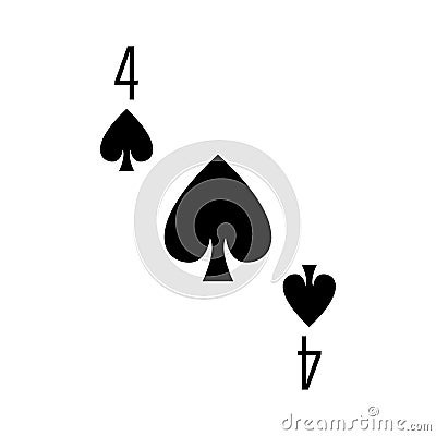 Playing poker card four icon image. Vector Illustration