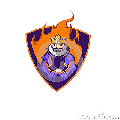King wizard wearing a robe Vector Illustration