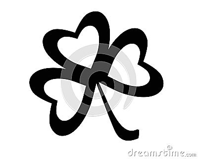 Clover with three leaves - vector black and white symbol for logo or pictogram. Trefoil - a silhouette for corporate identity, a s Vector Illustration