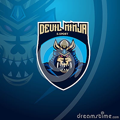 Devil Ninja mascot Vector Illustration