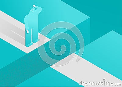 Psychological problems isometric concept Vector Illustration