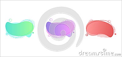 Organic liquid abstract shape on the white background. Fluid gradient elements for your design. Vector illustration. Vector Illustration