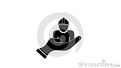 Construction worker icon design. Engineer Stock Photo