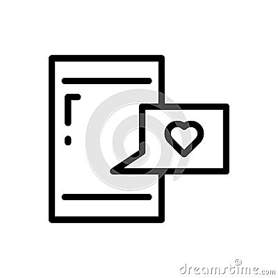 Mobile like message icon in line style Vector Illustration