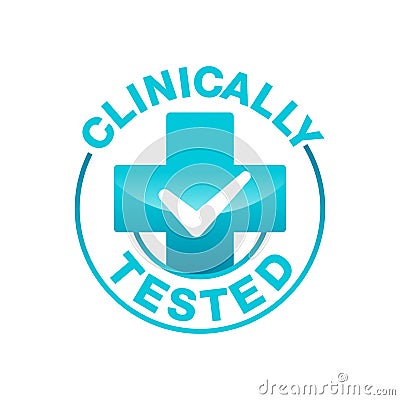 Clinically tested proven, certified stamp Vector Illustration