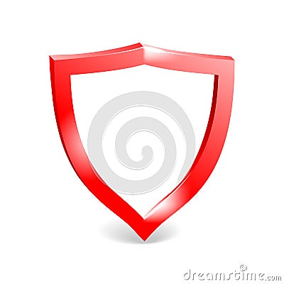 Shield sign template - 3D realistic protection Vector Illustration