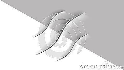 Backgrounds Black and white, gray. Realistic paper cut curve line. Vector illustration design. Vector Illustration