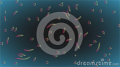 Abstract colorful background with different curved shape | over 4k resolution background. Stock Photo