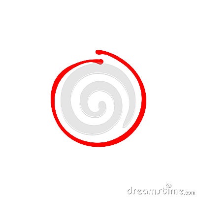 Set icon. Grade result. Hand drawn vector sing in red circle. Test exam mark report. Symbols of exclamation Vector Illustration