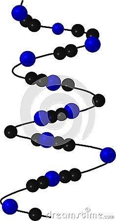 Alpha Helix Secondary Protein Molecular Structure Vector Illustration