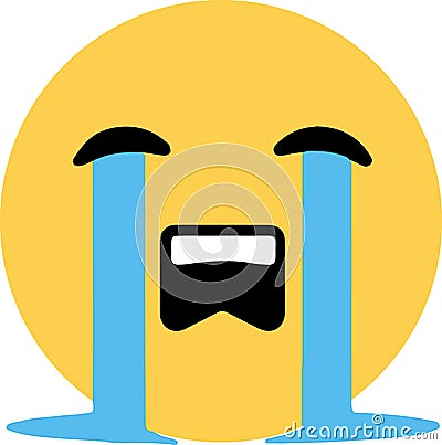 Crying emoji vector design on white Vector Illustration