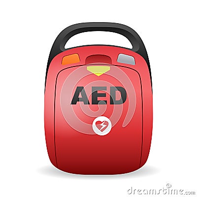 AED - automated external defibrillator device Vector Illustration