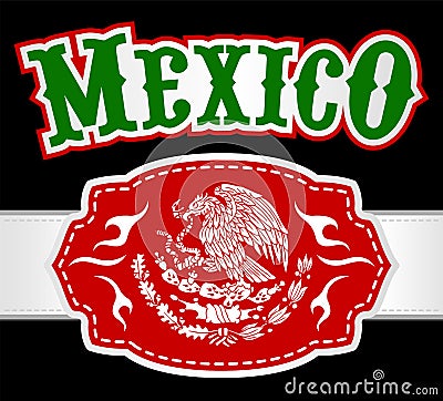 Mexico emblem Western style, Mexican theme vector design. Vector Illustration