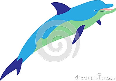 Vector dolphin illustration on white Vector Illustration