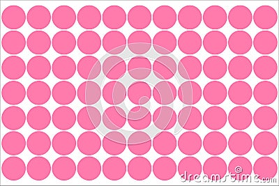 Large pink circle symbols, pink polka dot background pattern Stock Photo