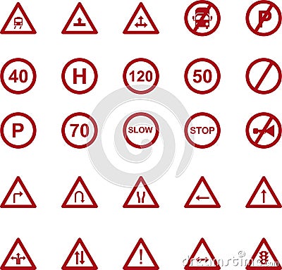 ROAD SIGNAGE SAFETY SIGN VECTOR DESIGN Stock Photo