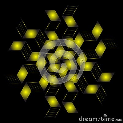 Abstract starlight circular with fractal style Vector Illustration