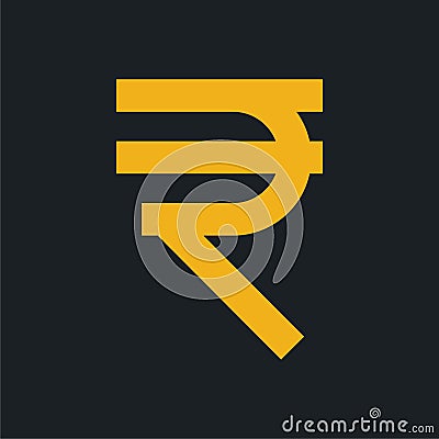Rupee currency - Flat color image. Vector Illustration