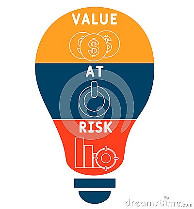 VaR - Value at Risk. acronym business concept. Vector Illustration