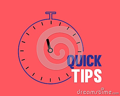 Quick tips line icon. Helpful tricks sign. Tutorials with timer symbol. Vector Illustration