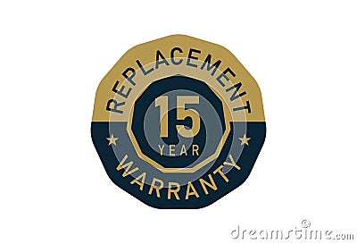 15 year replacement warranty, Replacement warranty images Vector Illustration