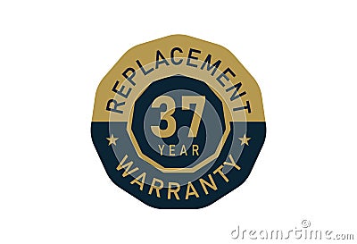 37 year replacement warranty, Replacement warranty images Vector Illustration
