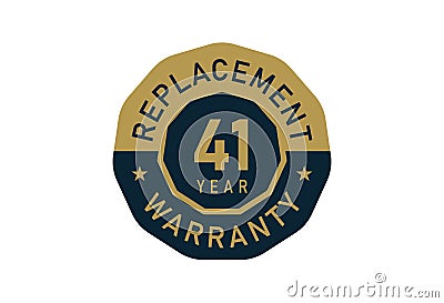 41 year replacement warranty, Replacement warranty images Vector Illustration