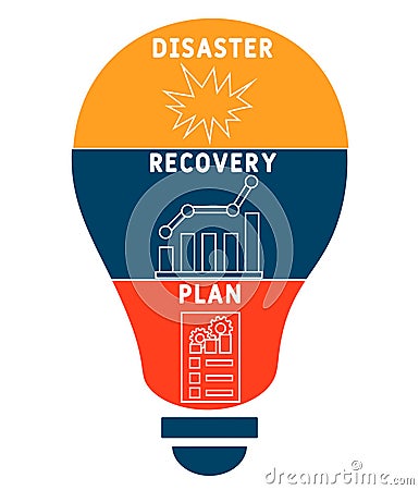 DRP - Disaster Recovery Plan business concept background. Vector Illustration