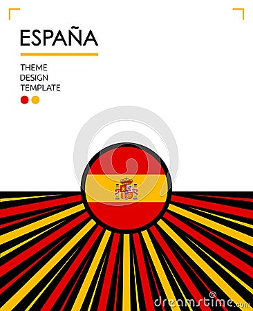 Espana Spain Translation Nation Patriotic theme, vector illustration, Spanish Flag colors. Vector Illustration