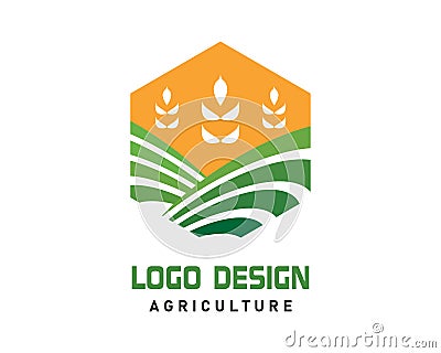 Creative Agriculture Farming Logo Design Stock Photo