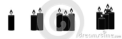 Candle icons. Simple illustration set of Candle Cartoon Illustration