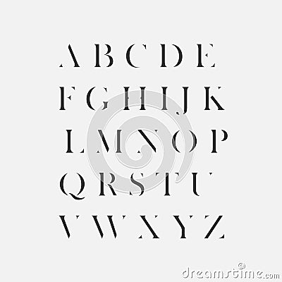 Vector serif font in modern minimal style. Vector Illustration