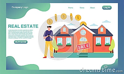 Property invesment for landing page concpet, property invesment illustration Vector Illustration
