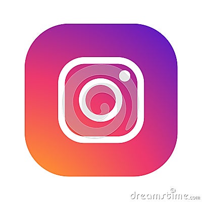 Squared colored round edges instagram logo icon Vector Illustration