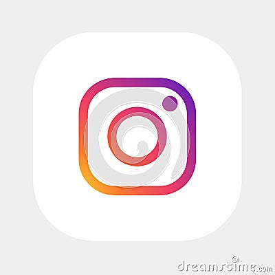 Squared colored round edges instagram logo icon Vector Illustration
