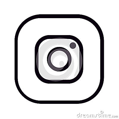 High resolution image of black & white Instagram icon Vector Illustration
