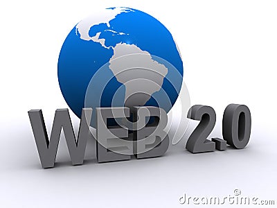 Web 2.0 and globe Stock Photo