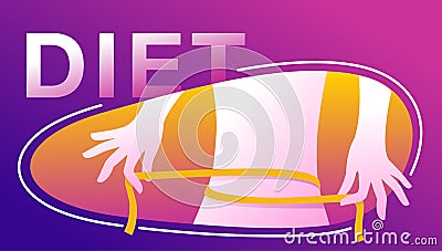 Diet banner in abstract purple decoration Vector Illustration