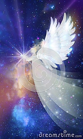 Angel of light and love doing a miracle Stock Photo