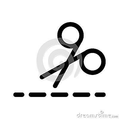 Scissors icon for cut marks on white background Vector Illustration