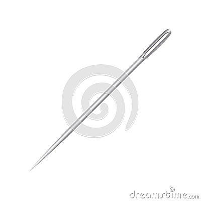 Steel sewing needle, 3d vector illustration Vector Illustration