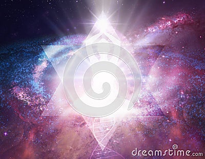 Spiritual energy healing power, connection, conscience awakening, meditation, expansion Stock Photo