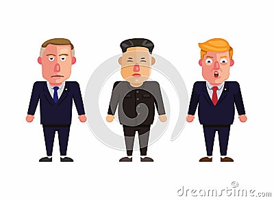 Illustration of president from europe asian and american character set concept in cartoon flat style vector on white background Vector Illustration